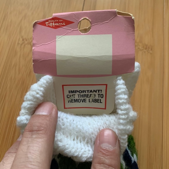 Vintage 1970s Blue Green Red White Bulky Knit Tiffani Mittens Winter Gloves - Picture 12 of 14